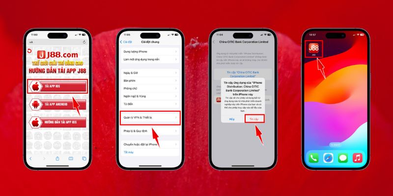 Chi tiết quy trình thực hiện tải app J88 trên các thiết bị iOS